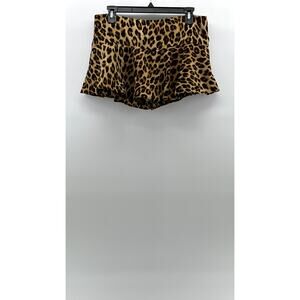 ZARA Women's Brown Leopard Print Pull-On Mini Skort SZ S